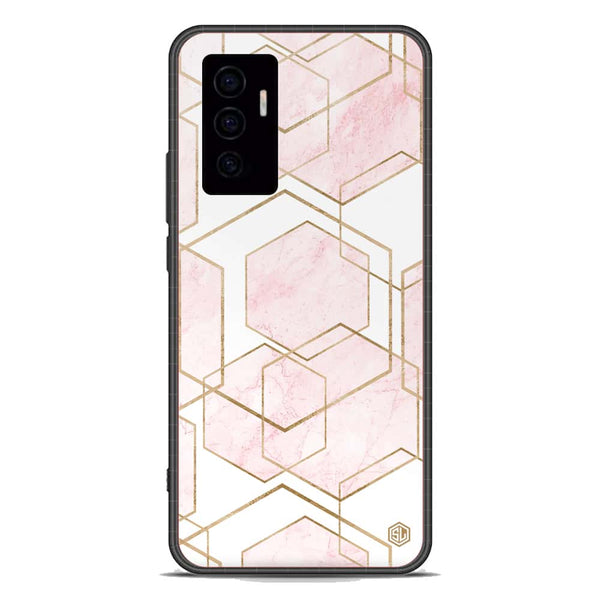 Stylish Marble Series Soft Phone Case - Premium Glass Case - Design 3 - Vivo V23e