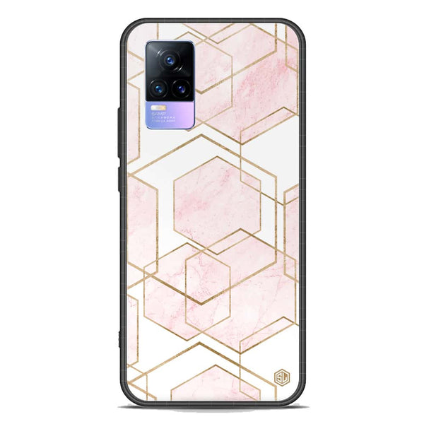 Stylish Marble Series Soft Phone Case - Premium Glass Case - Design 3 - Vivo V21e