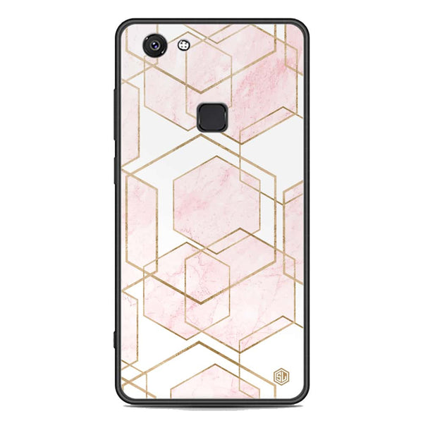 Stylish Marble Series Soft Phone Case - Premium Glass Case - Design 3 - Vivo V7