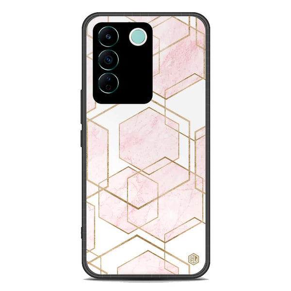 Stylish Marble Series Soft Phone Case - Premium Glass Case - Design 3 - Vivo S16e