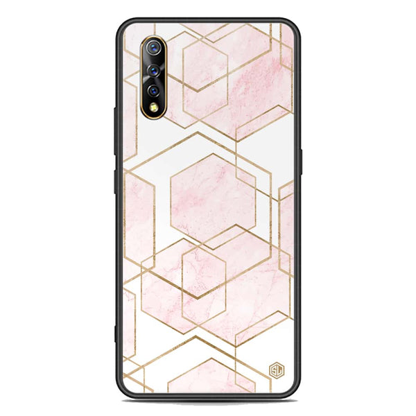 Stylish Marble Series Soft Phone Case - Premium Glass Case - Design 3 - Vivo S1
