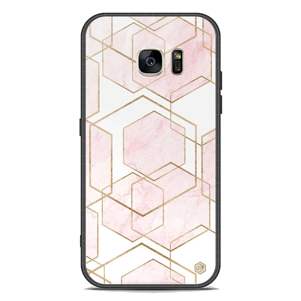 Stylish Marble Series Soft Phone Case - Premium Glass Case - Design 3 - Samsung Galaxy S7