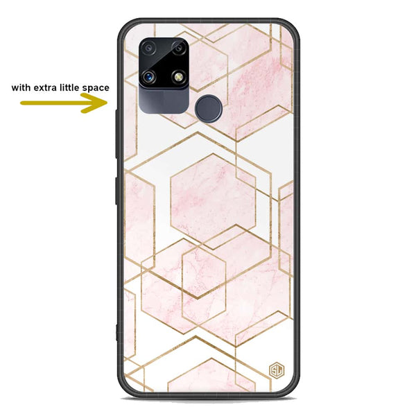 Stylish Marble Series Soft Phone Case - Premium Glass Case - Design 3 - Realme C25s