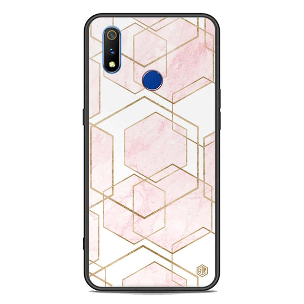 Stylish Marble Series Soft Phone Case - Premium Glass Case - Design 3 - Realme 3i