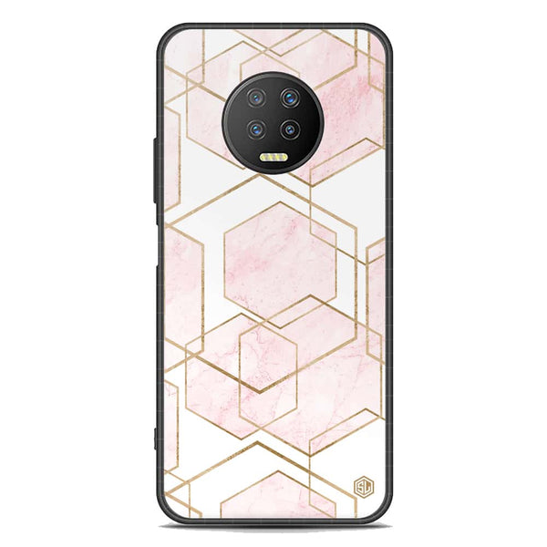 Stylish Marble Series Soft Phone Case - Premium Glass Case - Design 3 - Infinix Note 7