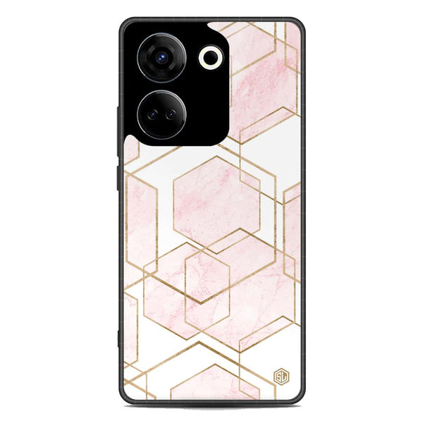 Stylish Marble Series Soft Phone Case - Metal Case - Design 3 - Tecno Camon 20 Pro