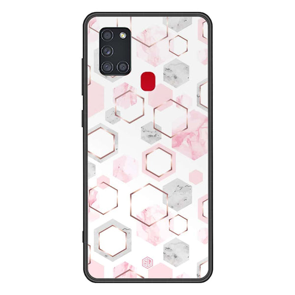 Stylish Marble Series Soft Phone Case - Premium Glass Case - Design 4 - Samsung Galaxy A21s