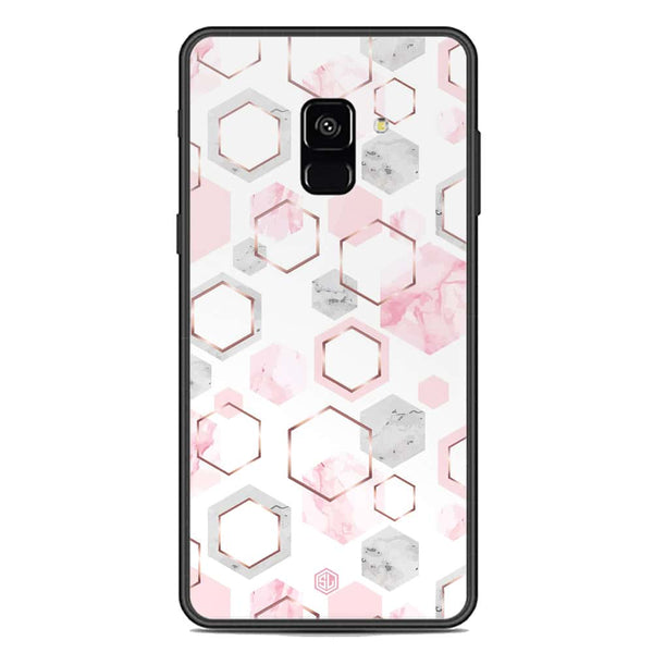 Stylish Marble Series Soft Phone Case - Premium Glass Case - Design 4 - Samsung Galaxy A8 2018