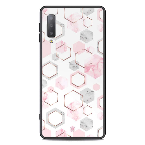 Stylish Marble Series Soft Phone Case - Premium Glass Case - Design 4 - Samsung Galaxy A7 2018