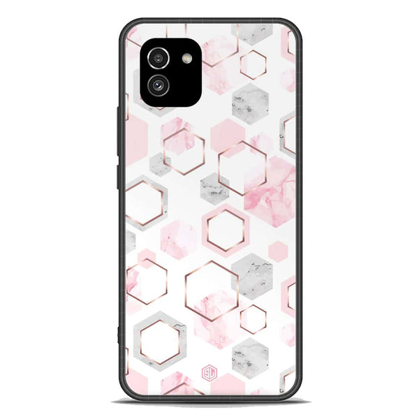 Stylish Marble Series Soft Phone Case - Premium Glass Case - Design 4 - Samsung Galaxy A03