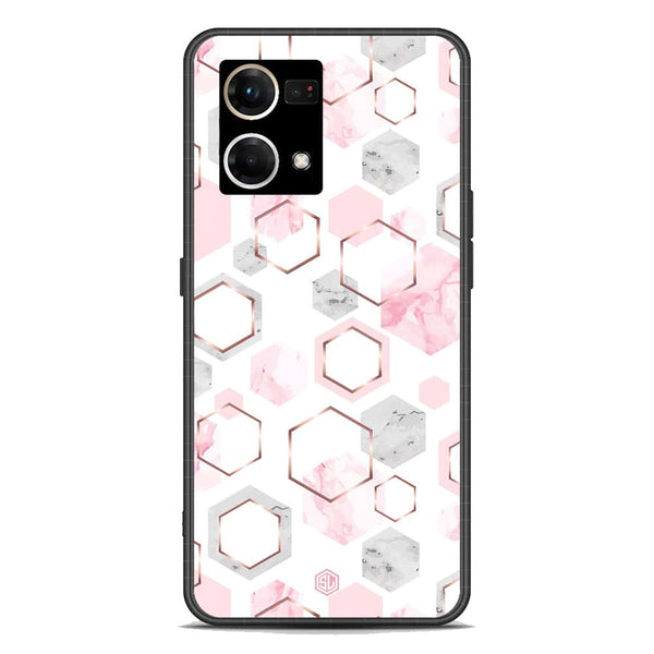 Stylish Marble Series Soft Phone Case - Premium Glass Case - Design 4 - Oppo Reno 7 4G