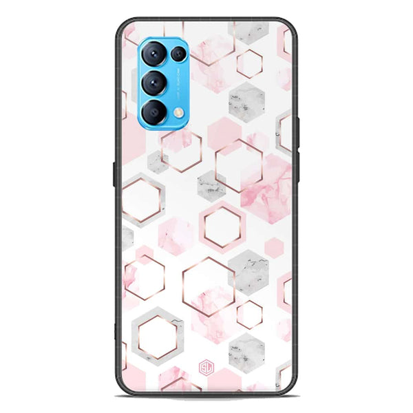 Stylish Marble Series Soft Phone Case - Premium Glass Case - Design 4 - Oppo Reno 5 4G