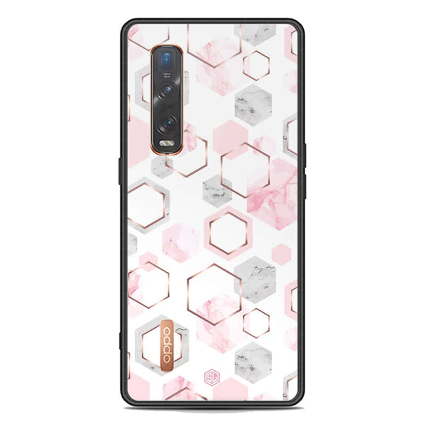 Stylish Marble Series Soft Phone Case - Premium Glass Case - Design 4 - Oppo Find X2 Pro