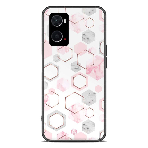 Stylish Marble Series Soft Phone Case - Premium Glass Case - Design 4 - Oppo A96 4G