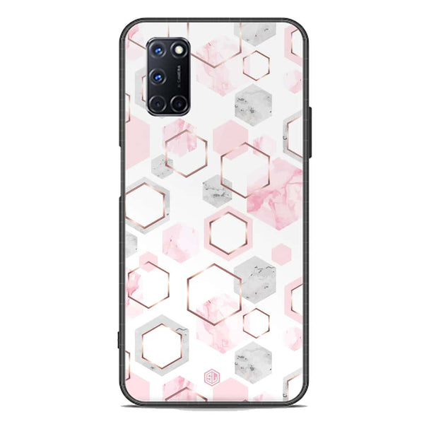 Stylish Marble Series Soft Phone Case - Premium Glass Case - Design 4 - Oppo A92