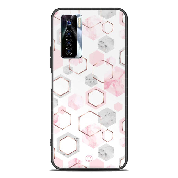 Stylish Marble Series Soft Phone Case - Premium Glass Case - Design 4 - Tecno Camon 17 Pro