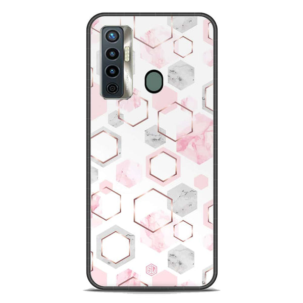 Stylish Marble Series Soft Phone Case - Premium Glass Case - Design 4 - Tecno Camon 17