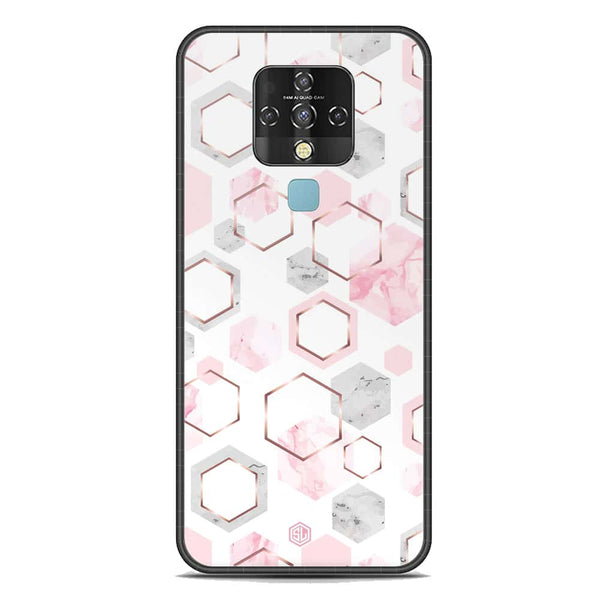 Stylish Marble Series Soft Phone Case - Premium Glass Case - Design 4 - Tecno Camon 16