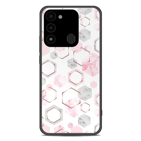 Stylish Marble Series Soft Phone Case - Premium Glass Case - Design 4 - Tecno Spark 8C