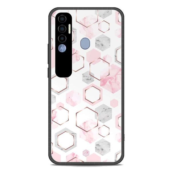 Stylish Marble Series Soft Phone Case - Premium Glass Case - Design 4 - Tecno Spark 7 Pro