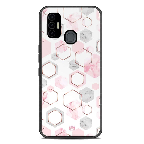 Stylish Marble Series Soft Phone Case - Premium Glass Case - Design 4 - Tecno Spark 7