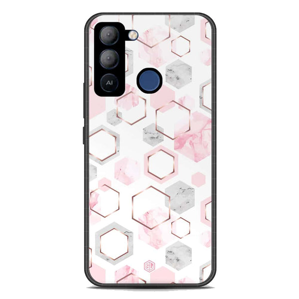 Stylish Marble Series Soft Phone Case - Premium Glass Case - Design 4 - Tecno Pop 5 LTE