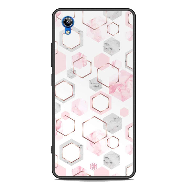 Stylish Marble Series Soft Phone Case - Premium Glass Case - Design 4 - Vivo Y91i