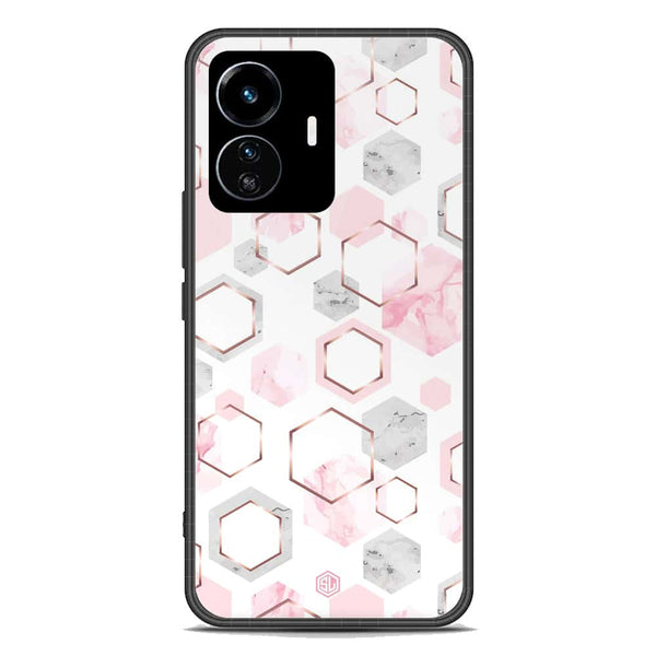 Stylish Marble Series Soft Phone Case - Premium Glass Case - Design 4 - Vivo Y77 5G
