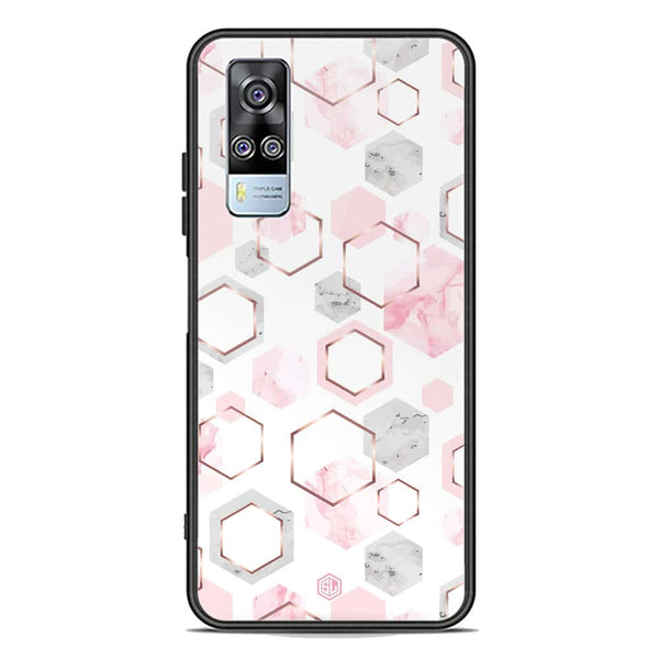 Stylish Marble Series Soft Phone Case - Premium Glass Case - Design 4 - Vivo Y51 (2020 December)