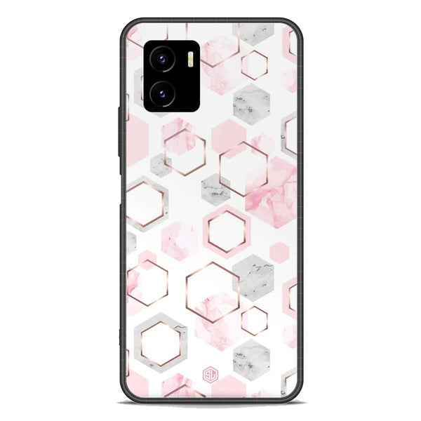 Stylish Marble Series Soft Phone Case - Premium Glass Case - Design 4 - Vivo Y15a