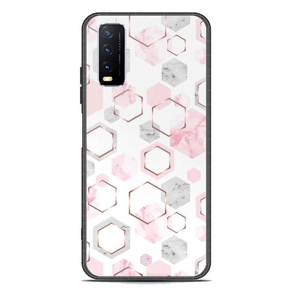 Stylish Marble Series Soft Phone Case - Premium Glass Case - Design 4 - Vivo Y12s