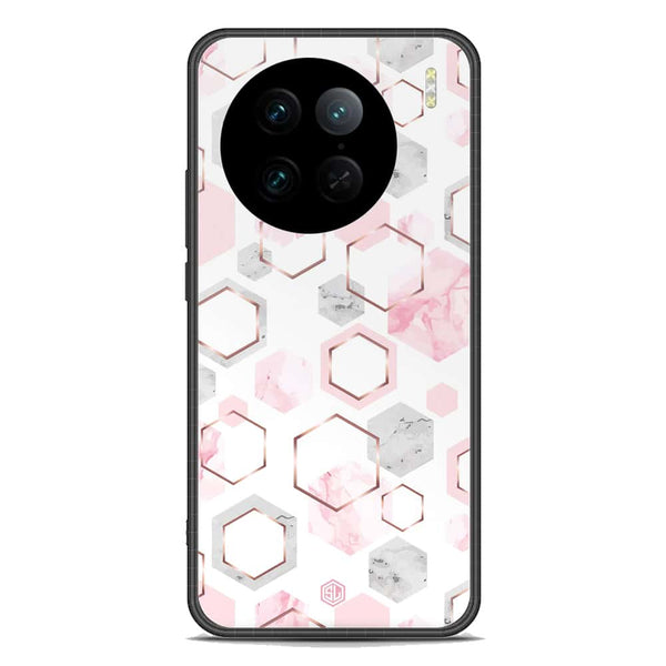 Stylish Marble Series Soft Phone Case - Premium Glass Case - Design 4 - Vivo X90 Pro