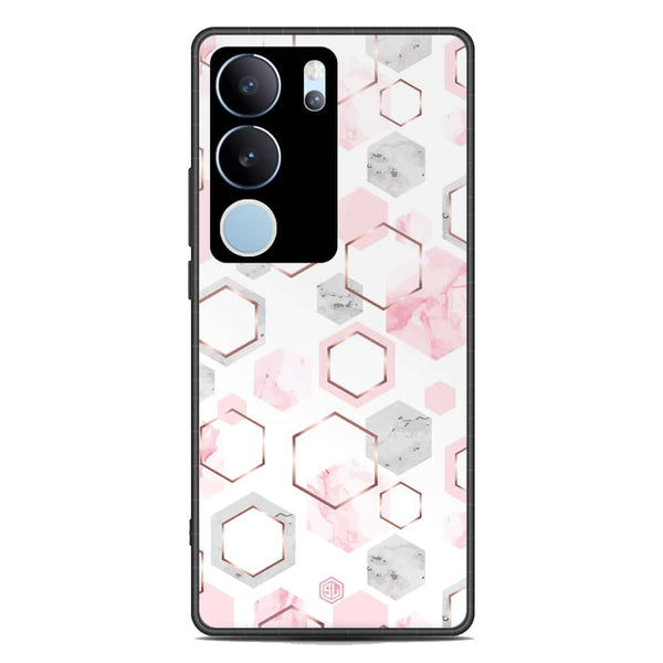 Stylish Marble Series Soft Phone Case - Premium Glass Case - Design 4 - Vivo V29 Pro