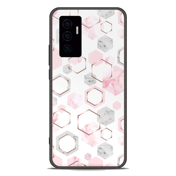 Stylish Marble Series Soft Phone Case - Premium Glass Case - Design 4 - Vivo V23e