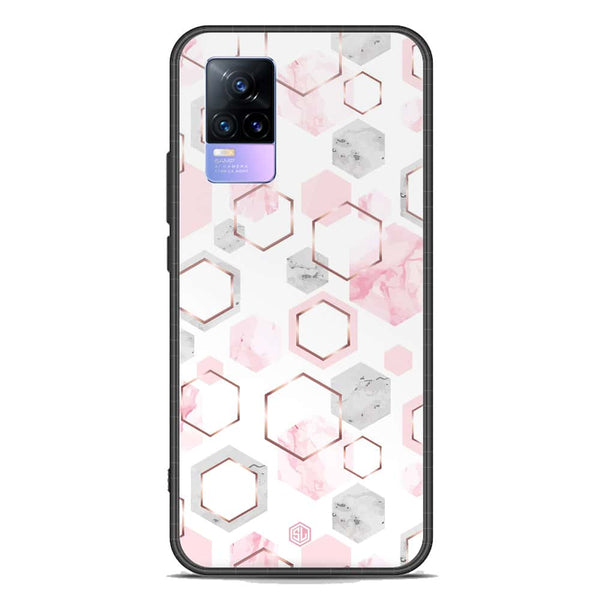 Stylish Marble Series Soft Phone Case - Premium Glass Case - Design 4 - Vivo V21e