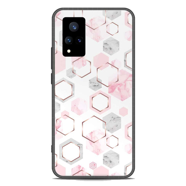 Stylish Marble Series Soft Phone Case - Premium Glass Case - Design 4 - Vivo V21