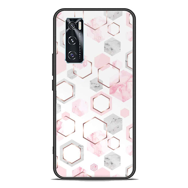 Stylish Marble Series Soft Phone Case - Premium Glass Case - Design 4 - Vivo V20 SE