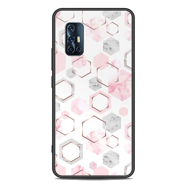 Stylish Marble Series Soft Phone Case - Premium Glass Case - Design 4 - Vivo V17