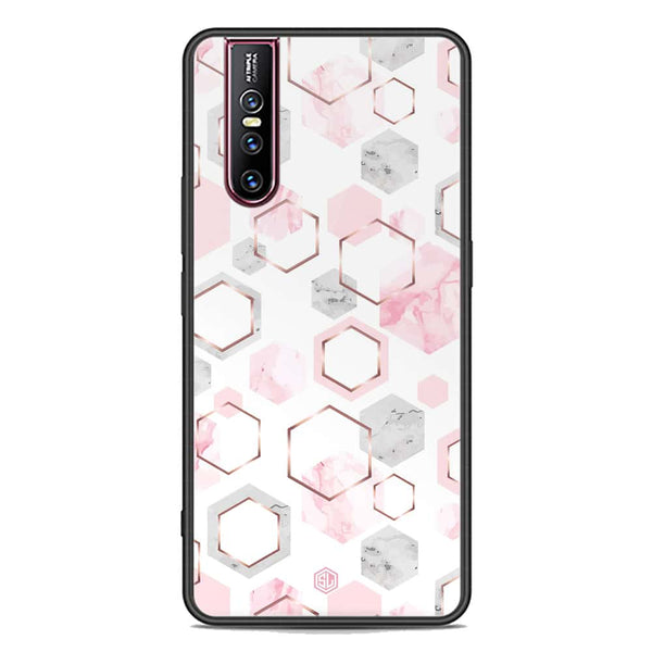 Stylish Marble Series Soft Phone Case - Premium Glass Case - Design 4 - Vivo V15 Pro