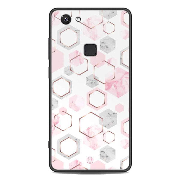 Stylish Marble Series Soft Phone Case - Premium Glass Case - Design 4 - Vivo V7