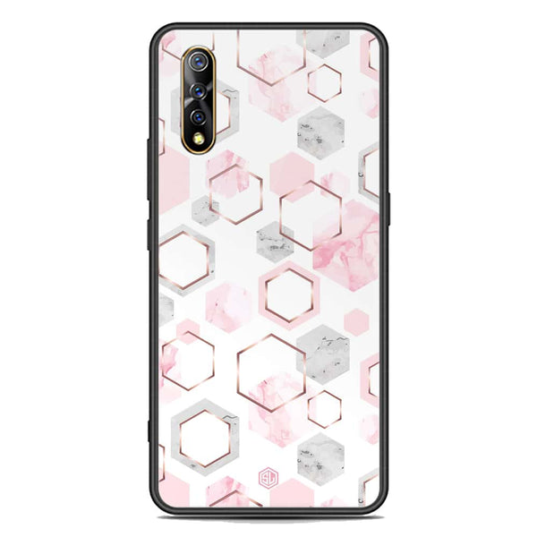 Stylish Marble Series Soft Phone Case - Premium Glass Case - Design 4 - Vivo S1