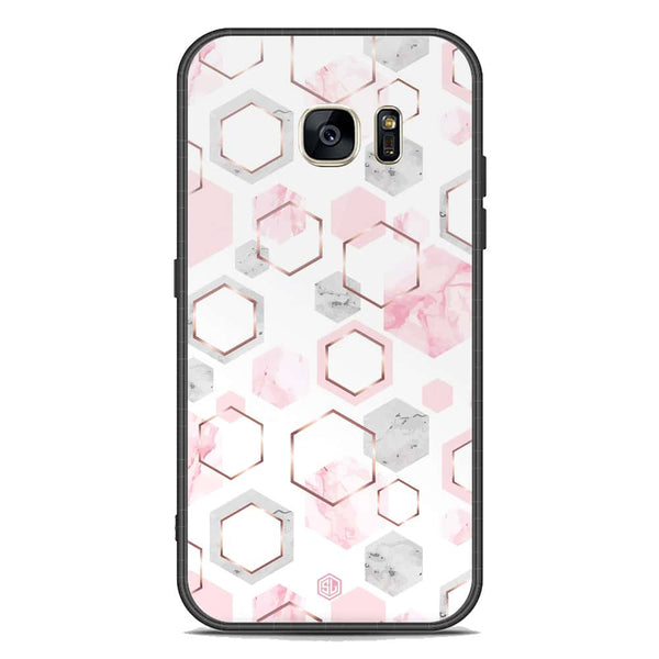 Stylish Marble Series Soft Phone Case - Premium Glass Case - Design 4 - Samsung Galaxy S7