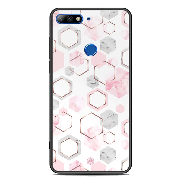 Stylish Marble Series Soft Phone Case - Premium Glass Case - Design 4 - Huawei Honor 7C