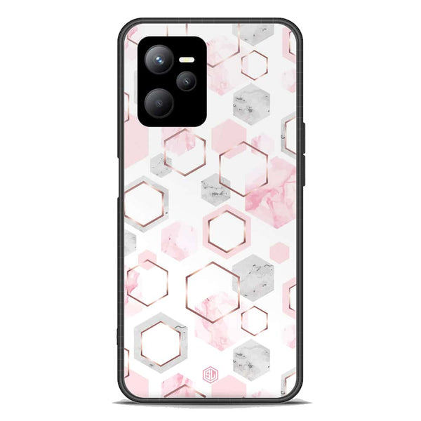 Stylish Marble Series Soft Phone Case - Premium Glass Case - Design 4 - Realme V25