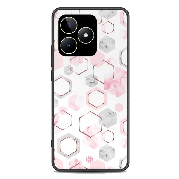 Stylish Marble Series Soft Phone Case - Premium Glass Case - Design 4 - Realme C53