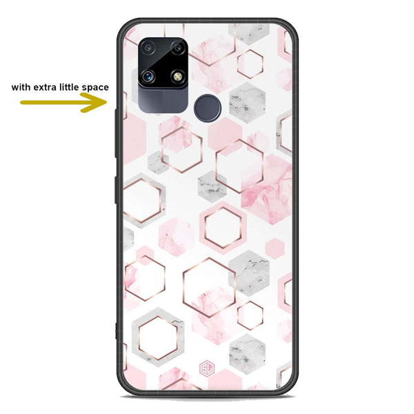 Stylish Marble Series Soft Phone Case - Premium Glass Case - Design 4 - Realme C25s