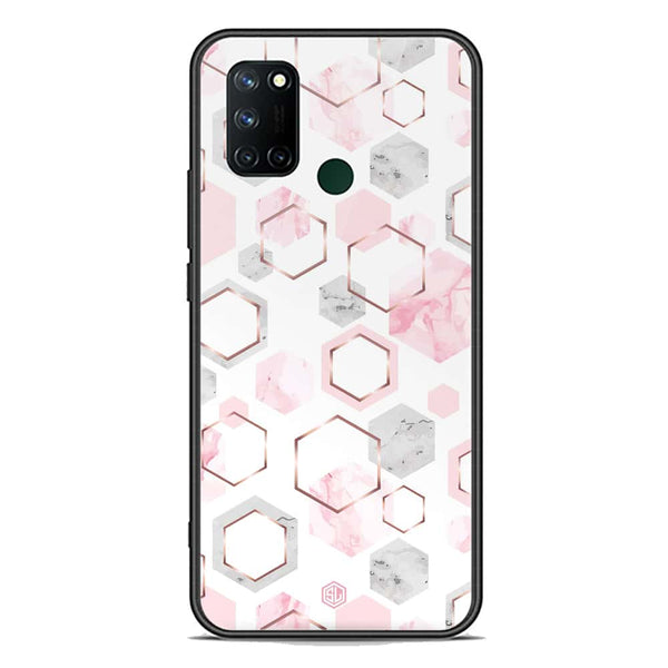 Stylish Marble Series Soft Phone Case - Premium Glass Case - Design 4 - Realme C17