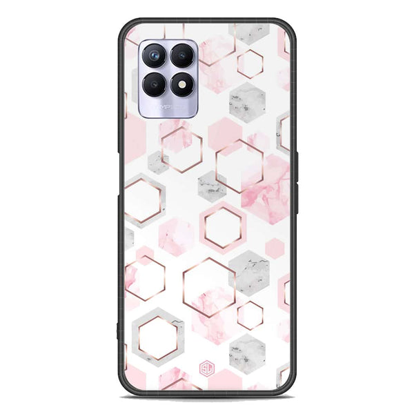 Stylish Marble Series Soft Phone Case - Premium Glass Case - Design 4 - Realme 8i