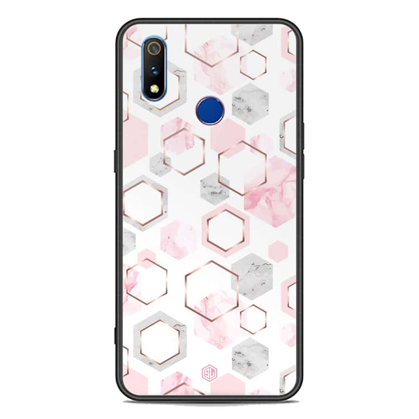 Stylish Marble Series Soft Phone Case - Premium Glass Case - Design 4 - Realme 3i