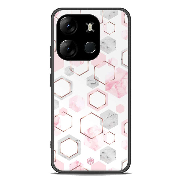 Stylish Marble Series Soft Phone Case - Premium Glass Case - Design 4 - Infinix Smart 7